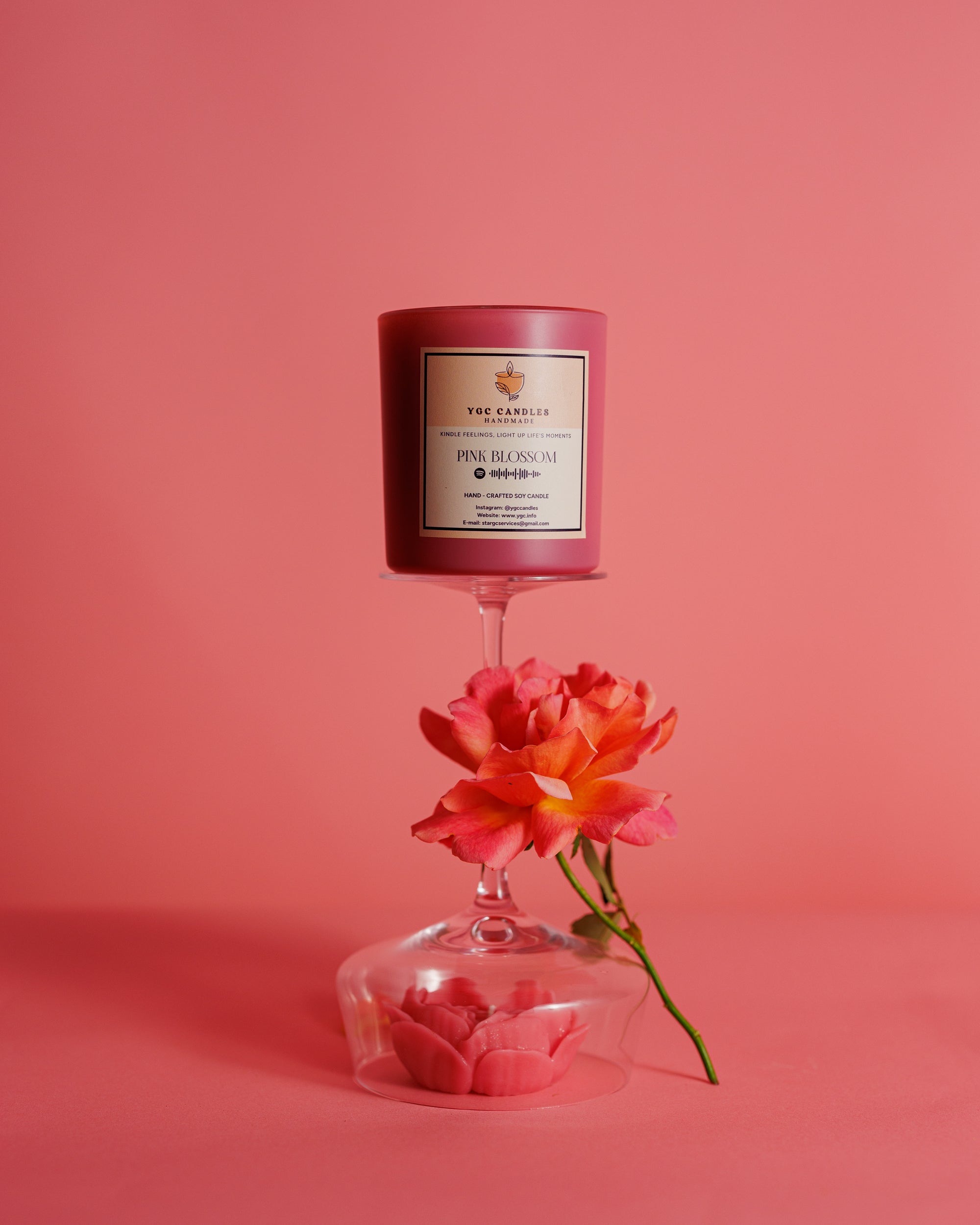 Pink Blossom – Floral Candle (12 oz)