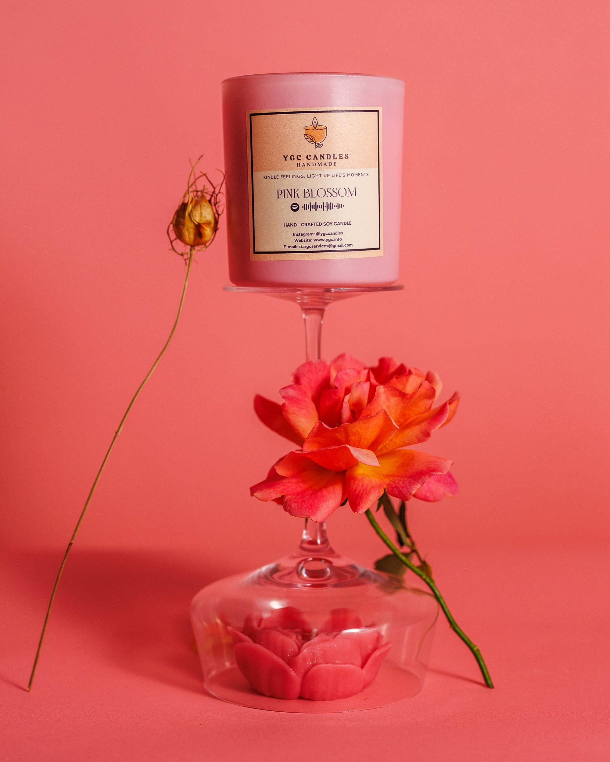 Pink Blossom – Floral Candle (12 oz)