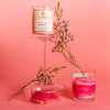 Pink Blossom – Marble Floral Candle (7 oz)